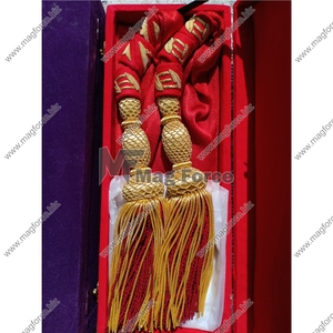 Guirnalda de cuentas de madera 100% con borlas Casa de campo Cuerda de cuentas de madera natural rústica Colgante de pared - Product Image 3