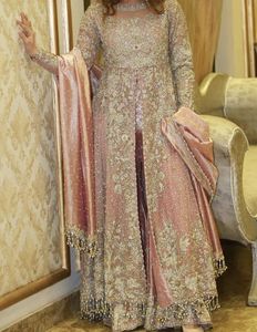 2024 vestido de chaqueta pesado hasta el suelo de talla grande con estampado floral adornado con cuentas de cristal Dabka ropa de fiesta de trabajo - Product Image 1