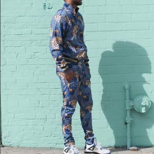 Survêtement pour hommes, impression personnalisée de Sublimation, avec panneau latéral, de haute qualité, en coton et polyester, fermeture éclair, vente en gros - Product Image 3