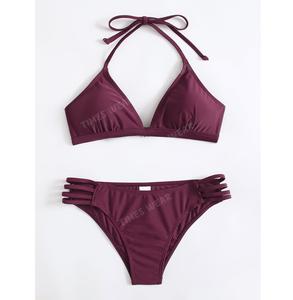 Maillot de bain Bikini à col licou, ensemble deux pièces de haute qualité, prix bon marché, solide, culotte taille haute, pour femmes, nouvelle collection - Product Image 1