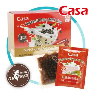 Pronti A Mangiare Taiwan Bolla Precoce Grigio Tè Al Latte Set Con Cannucce E Boba Tapioca Perla