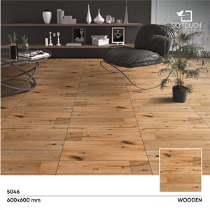 Última colección de azulejos con aspecto de madera, porcelana mate, aspecto de madera, 600x600, suministro de fábrica de construcción de viviendas para diseño de interiores - Product Image 2