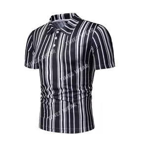 Men's High Quality Casual Polo Neck Stripe Men's Polo Shirt