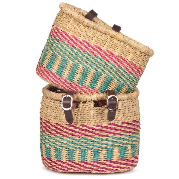 Eco friendly front straw seagrass bicycle basket handmade woven bike baskets wholesale