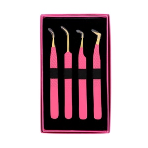 Lash Tweezers Custom Logo <b>Box</b> Packing Eyelash Tweezers <b>Strong</b> Hold Fiber Tip Tweezers for Eyelash Extension - Product Image 2