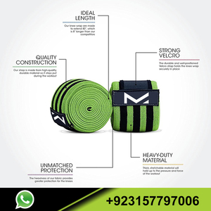 Rodilleras deportivas verdes con logotipo personalizado, vendaje de compresión elástico Extra largo, soporte para entrenamiento cruzado - Product Image 2