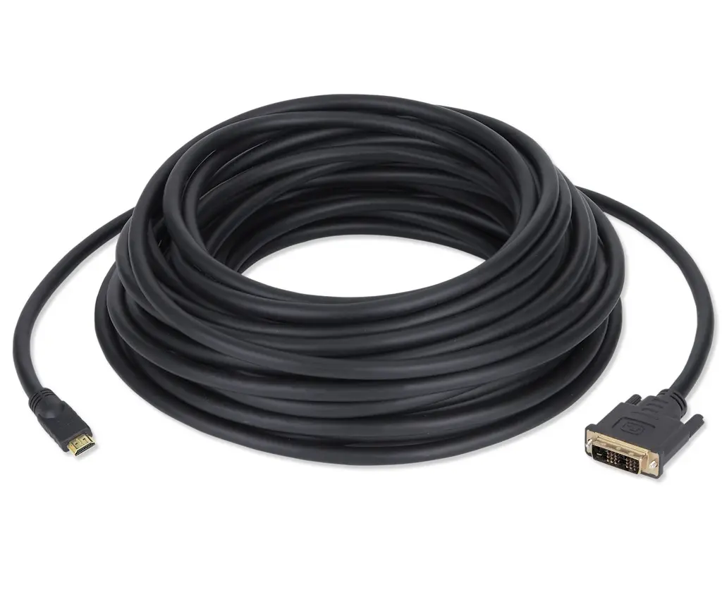 DVI Gold Plated Video Data Transfer AOC Fiber Optical Cable HDMI to DVI 24+1 Pin Cable for HDTV