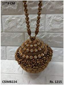 Bolso de mano de metal de diamante de lujo, bolso de noche nupcial y de diseñador con forro de PU para fiestas - Product Image 3