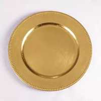 Assiettes de présentation en fer doré classique, polies et durables, style américain, couleur personnalisable, pour décoration de mariage, vente en gros à prix abordable