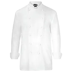 OEM/ODMサービスパキスタンレストラン & バー用100% 高品質カスタムロゴ軽量シェフジャケット
