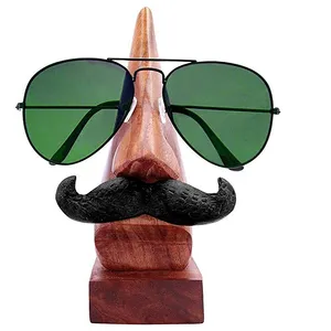 Wooden Nose Shaped Spectacle Specs Eyeglass Holder Stand