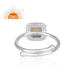 Anillo de Plata de Ley 925 con gema de perla blanca Natural, joyería hecha a mano, para mujeres - Product Image 3