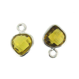 Heart Shape 925 Sterling <b>Silver</b> Natural Citrine Charms Pendant Wholesaler Top Quality Small Gemstone <b>Silver</b> Jewelry Connectors - Product Image 1