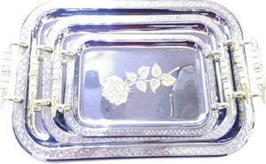 <b>Mirror</b> Finished Steel Serving <b>Tray</b> for Kitchen Use - Product Image 5