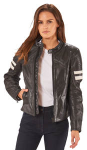 Chic Vegan <b>Leather</b> Biker <b>Jacket</b> for Women Stylish <b>Faux</b> <b>Leather</b> Moto <b>Jacket</b> with Zipper Detailing Trendy Outerwear for Her - Product Image 5