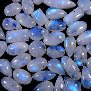 Wholesale Fire <b>rainbow</b> Moonstone Pendant Cabochon Turquoise Black Moonstone Angelita Cabochon Gemstone Sinks Handmade Moonstone - Product Image 2