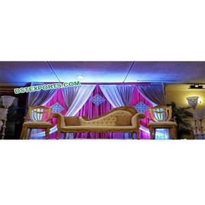 Conjunto de muebles de boda de diseño único, conjunto de sofá de recepción de boda real, color dorado y blanco - Product Image 4
