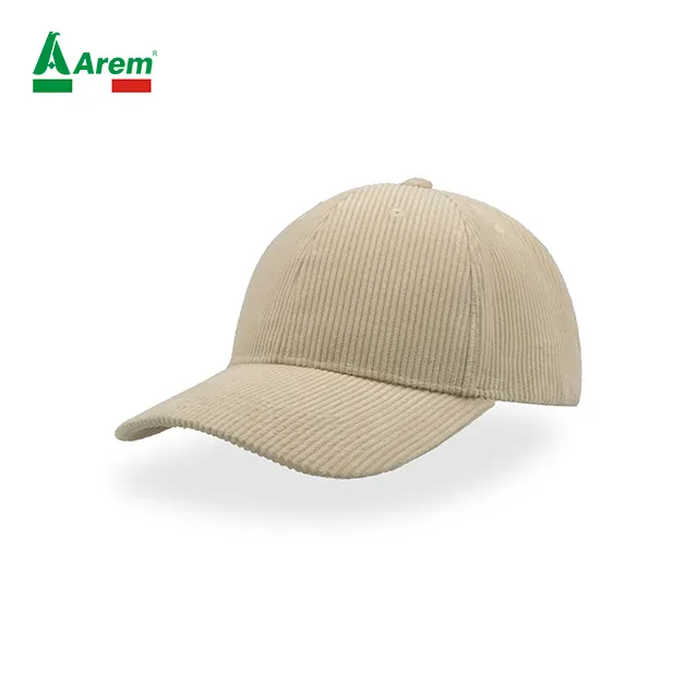 Only B2B transactions baseball hat cotton corduroy casual 6 panels best quality front panel structured sweatband logo custom