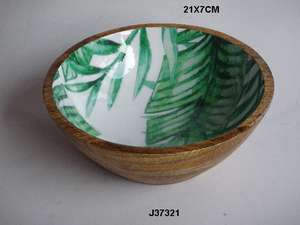 ชามสลัดไม้ลายดอกไม้ขายดี หรือ ชามเสิร์ฟสำหรับพาสต้า บะหมี่ อาหาร ชามสลัด ชามไม้มะม่วง - Product Image 6