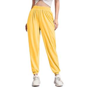 Nouveauté Pantalon de survêtement en molleton 100% coton à jambe droite pour femme avec logo personnalisé Style streetwear - Product Image 6