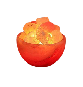 Magnifique lampe à sel USB en forme de bol naturel avec plusieurs ampoules, se branche facilement via un câble USB, sculptée dans les meilleures mines de sel du Pakistan. - Product Image 5
