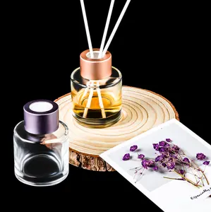 Unique Luxury 50ml Perfume And Essential Oil Good Quality OEM ODM Screw Cap Flat Shoulder Diffuser Health Care Bottle