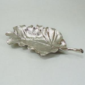 Bols de service à feuilles classiques pour la maison, les hôtels et les restaurants, vaisselle de couleur bleue en forme de feuille en métal, plat de service à salade, bols de jardinière - Product Image 4