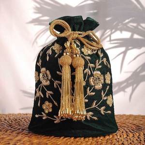 --UNIQUE---STYLISH---POTLI--BAGS WITH-BEAUTIFUL--EMBELLISHED WITH ZARDOZI FOR WORK-PARTY & <b>WEDDING</b>---2021... - Product Image 1