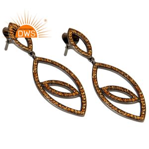 Boucles d'oreilles pendantes en argent 925, bijoux en pierres précieuses grenat, Design fait à la main, vente en gros, nouvelle collection - Product Image 2