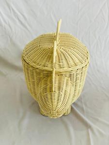 ตะกร้าหวายรูปสัตว์ตัวช้างขนาดเล็ก,ตะกร้าหวายดีไซน์งานฝีมือหวายสำหรับตกแต่งบ้าน - Product Image 5