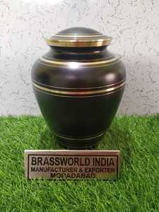 American Style Urn for Human Ashes ALUMINIUM BLACK with SILVER ENGRAVED Brassworld India <b>Funeral</b> <b>Supplies</b> - Product Image 6