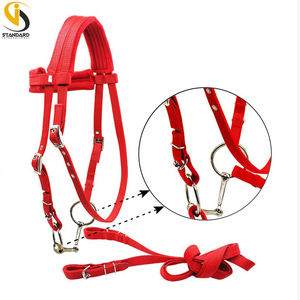 บังเหียนม้าคุณภาพสูงแบบใหม่ สายบังเหียนหนา อุปกรณ์ขี่ม้า สายรัดศีรษะแบบถอดได้ ห่วงรัดปากแบบ Snaffle ทำจาก PU สีตามสั่ง - Product Image 3