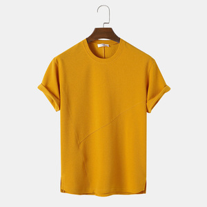Mens Texture Seam Detail Basics Short Sleeve T-Shirts - Product Image 1