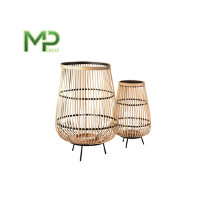 โคมไฟไม้ไผ่ทรงรีสำหรับตกแต่งบ้านในร่มสีน้ำตาลทรงรีที่จับเทียนที่วางเทียนแบบกำหนดเองในเวียดนาม - Product Image 4