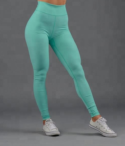 Vêtements de sport de fitness en polyester sans couture avec logo personnalisé OEM vente en gros de leggings de yoga entraînement sportif avec logo à la taille - Product Image 1