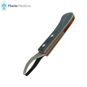 Couteau à capuche en acier inoxydable avec manche en bois, outil pour une meilleure prise, soins et santé des animaux - Product Image 3