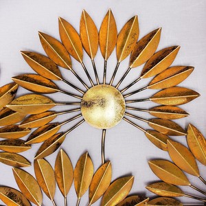 ดอกไม้ธรรมชาติทองใบโลหะผนังศิลปะสำหรับตกแต่งบ้านและสำนักงานในราคาต่ำสุด - Product Image 5