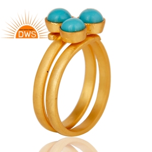 Latest Handmade Design Natural <b>Turquoise</b> Gemstone Spiral <b>Ring</b> for Women Jewelry Manufacturer - Product Image 2