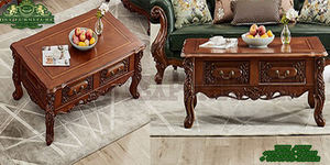 Muebles de sala de estar de aspecto clásico antiguo, conjunto de sofá de aspecto tradicional marrón para el hogar, 5 plazas - Product Image 5