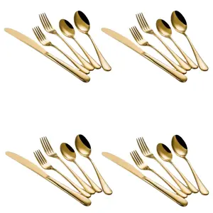 Amazon hotsell 20pcs oro set di posate, rivestimento IN PVD forchetta cucchiaio set di coltelli