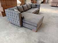 Modern Vergisiz Masif Ahşap Köşe Koltuk Takımı Kapitone Tasarım Modüler Chesterfield Depolama Alanlı Otel Atölye Daire Yaşam Alanı