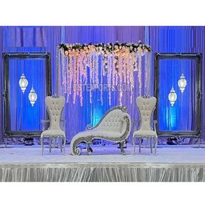 Causeuse et chaises de styliste italien personnalisé, ensemble de meubles de scène de mariage de Style moderne, canapé asiatique en argent - Product Image 1