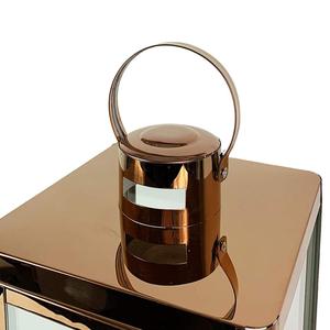 Elegant 3-Piece Stainless Steel Garden <b>Lantern</b> <b>Set</b> 22/32/46 cm Heights Rose Gold/Copper Finish Ins Style Glass Home Decoration - Product Image 3