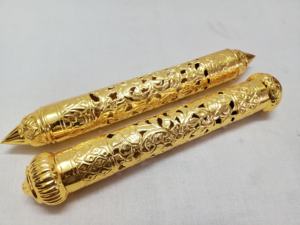 Tubos de metal grabados para invitación de boda, tubos de desplazamiento real para desplazamiento de invitaciones en oro, hechos a medida, adecuado para diseñadores - Product Image 3