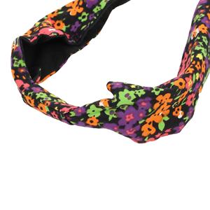 Diadema de satén con estampado Floral de alta calidad para mujer, nudo Vintage, tela Multicolor cubierta, accesorios para el cabello, tocado Vintage con lazo - Product Image 5
