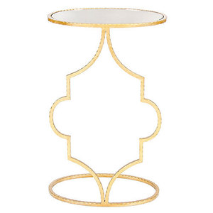 Design personnalisé Plateau en verre moderne de qualité supérieure Design attrayant Table d'appoint ovale dorée pour le salon - Product Image 1