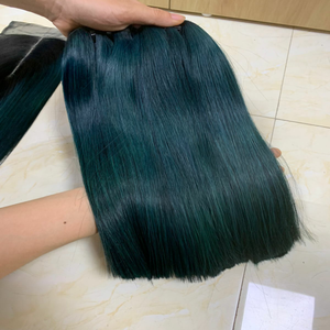 ผมตรงสีเขียวคุณภาพสูง ผมต่อเวียดนามแท้แบบ Double Drawn Remy ราคาสุดคุ้ม HAVINA HAIR แบบ Flat Weft น้ำหนัก 100 กรัม - Product Image 6