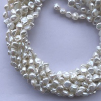 Perles d'eau douce naturelles de 8 mm et 10 mm, couleur blanche brillante, perles baroques, perles en vrac, bijoux en perles pour femmes, tendances