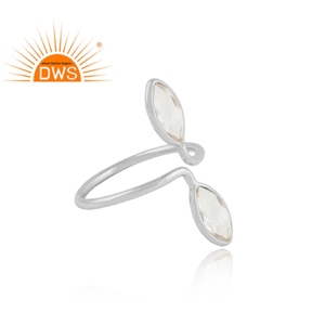 925 Fine Sterling Silver <b>Ring</b> Jewelry Manufacturer <b>Crystal</b> Quartz Gemstone <b>Ring</b> Silver Designer Jewelry Wholesaler - Product Image 2