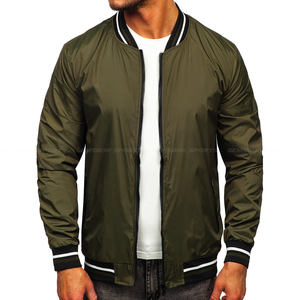 2021 blouson bombardier kaki léger de haute qualité pour hommes avec col montant et poches zippées Style décontracté personnalisé - Product Image 2